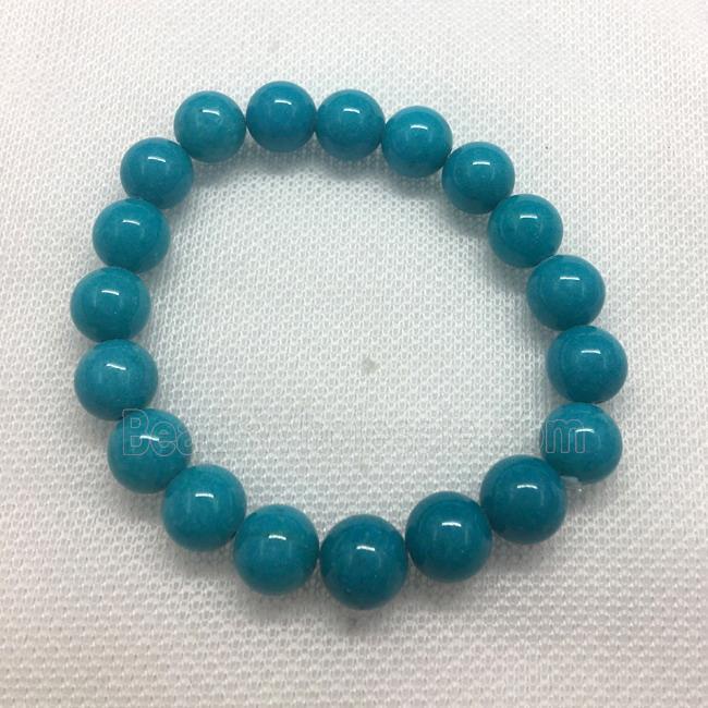 Stretch Jade bracelet, round, dye