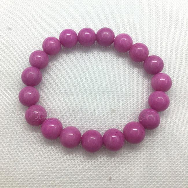 Stretch Jade bracelet, round, dye