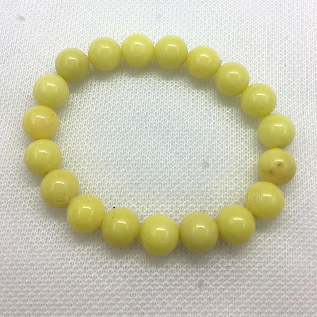 Stretch Jade bracelet, round, dye