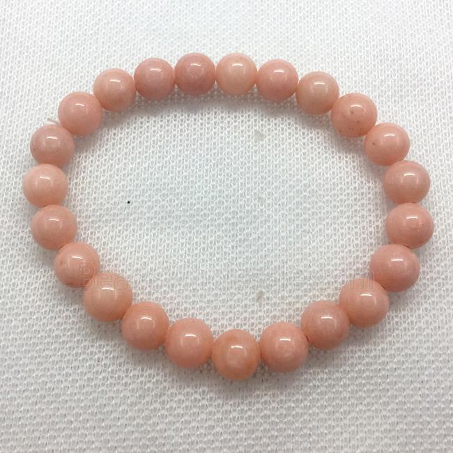 Stretch Jade bracelet, round, dye