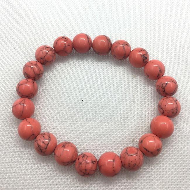 Stretch Jade bracelet, round, dye
