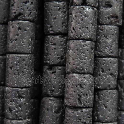 black Lava Stone beads, tube