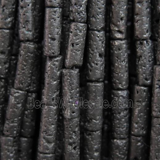 black Lava Stone beads, tube