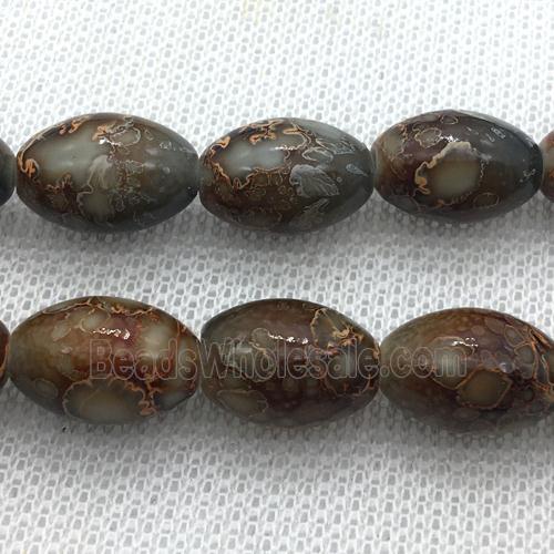 Lampwork Glass rice Beads with painted