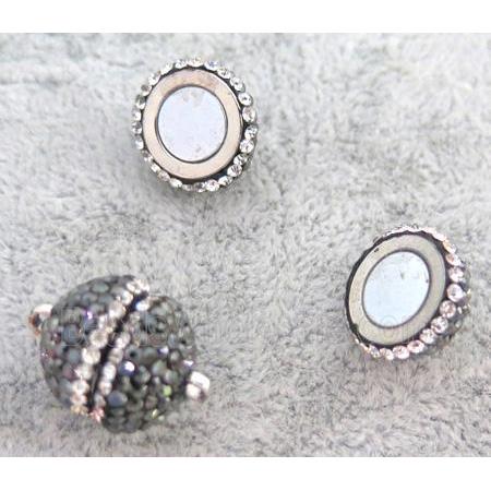 Magnetic copper clasp paved rhinestone