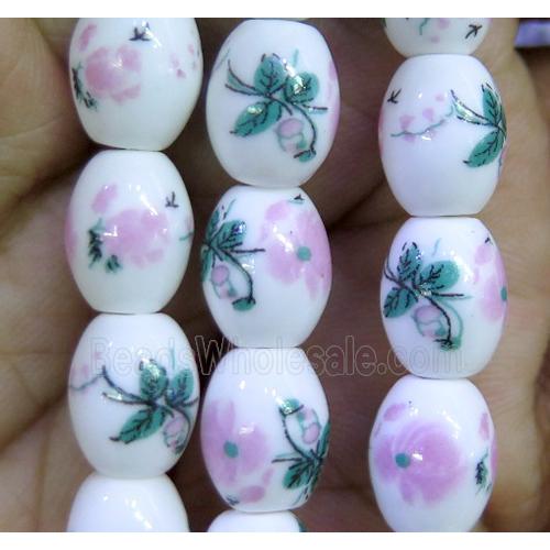 Porcelain barrel beads