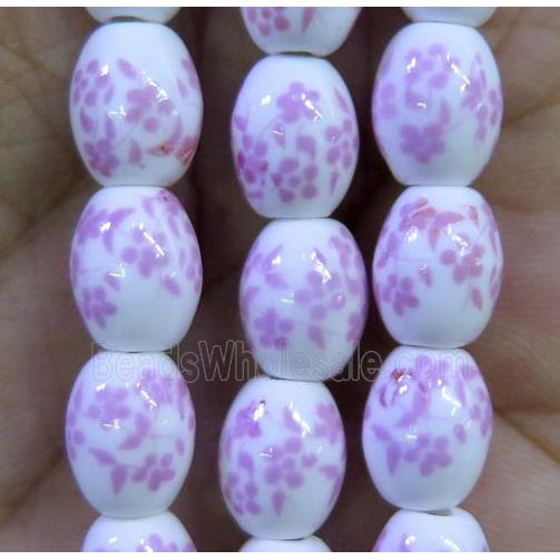 Porcelain barrel beads