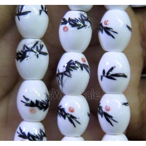 Porcelain barrel beads