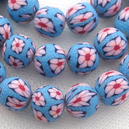 blue Polymer Clay Fimo Beads