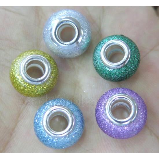 pearlized shell beads, matte rondelle