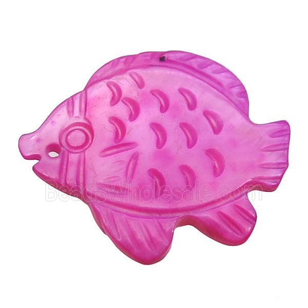 hotpink shell fish pendant