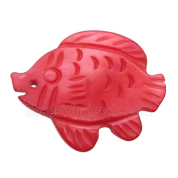 red shell fish pendant