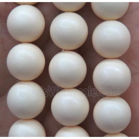 matte pearlized shell beads, round