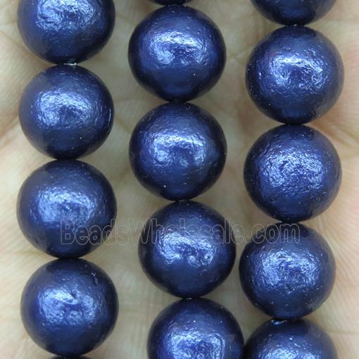 lavender round Pearlized Shell Beads, rough