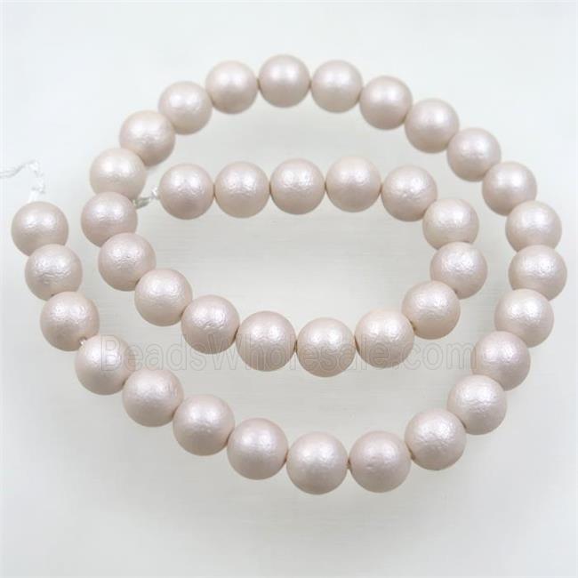 pearlized shell bead, matte Rough round