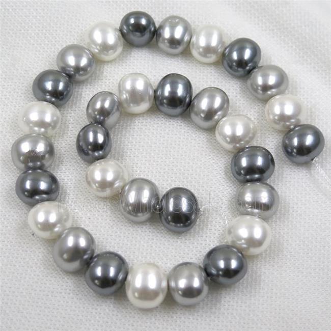 Pearlized Shell potato Beads, mix color