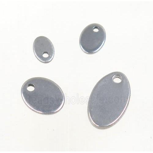 stainless steel oval pendant