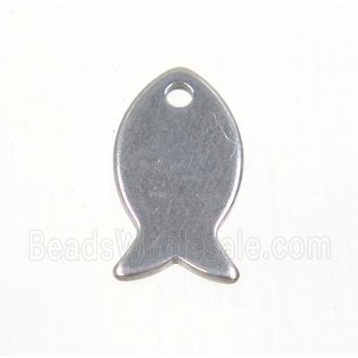 raw stainless steel fish pendant