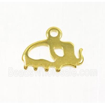stainless steel elephant pendant, gold plated