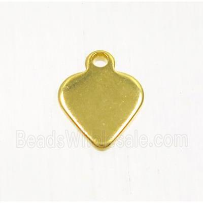stainless steel pendant, heart, gold plated
