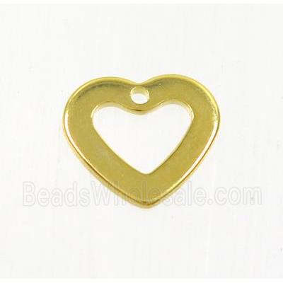 stainless steel heart pendant, gold plated