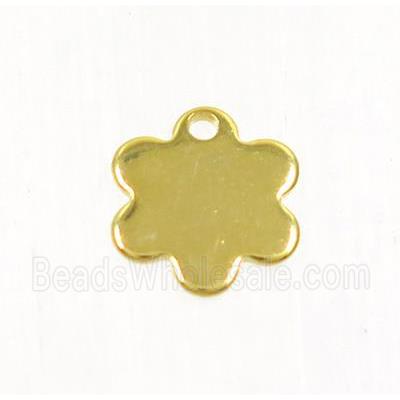 stainless steel tag pendant, gold plated