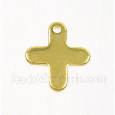 stainless steel Cross pendant, gold plated
