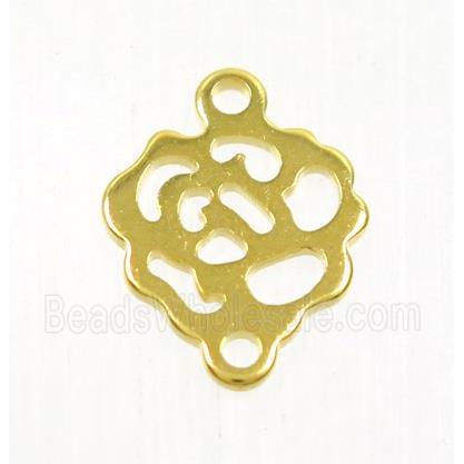 stainless steel roseflower pendant, gold plated