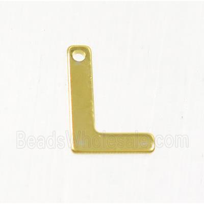 stainless steel letter L pendant, gold plated