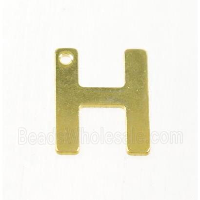 stainless steel letter H pendant, gold plated