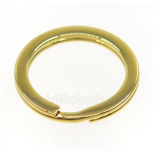 stainless steel key ring, gold plated