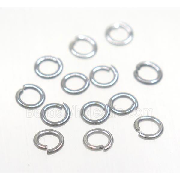 stainless steel jump ring, platinum plated
