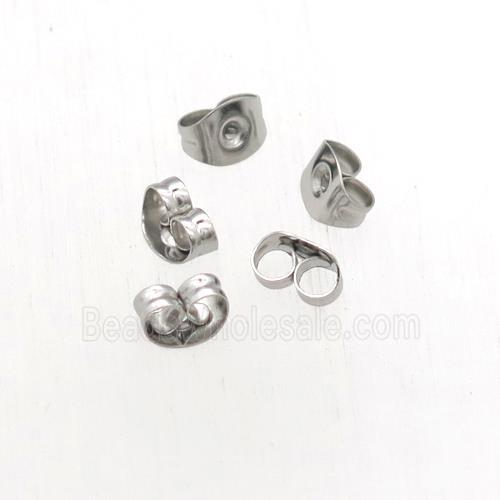 Raw Stainless Steel Earring Back Nuts