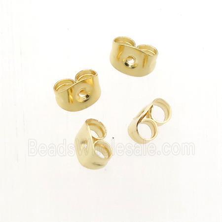 stainless steel earring back, gold plated