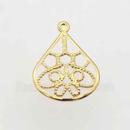 stainless steel pendant, gold plated