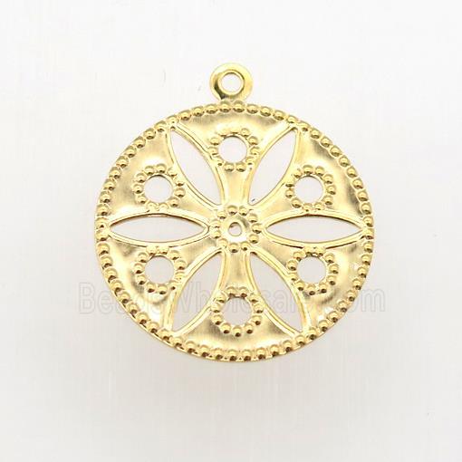 stainless steel pendant, gold plated