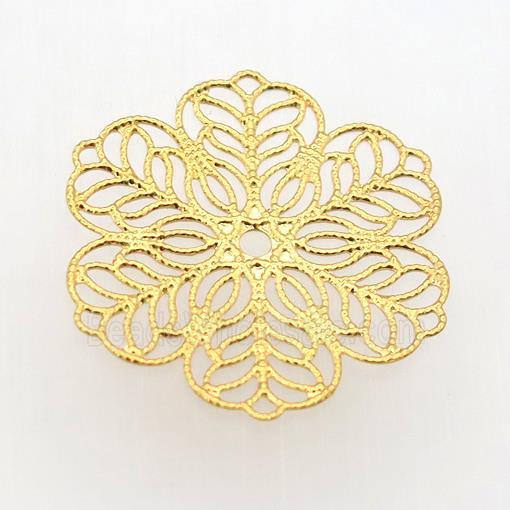 stainless steel flower pendant, gold plated