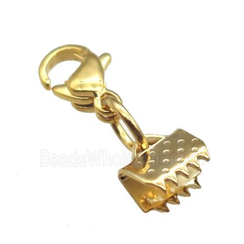 stainless steel clip cord end, gold plated