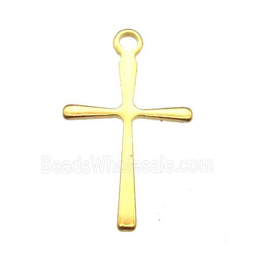 stainless steel cross pendant, gold plated