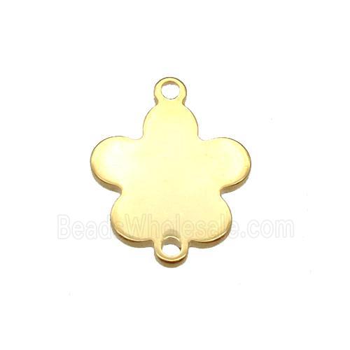 stainless steel flower connector, stampings, gold plated