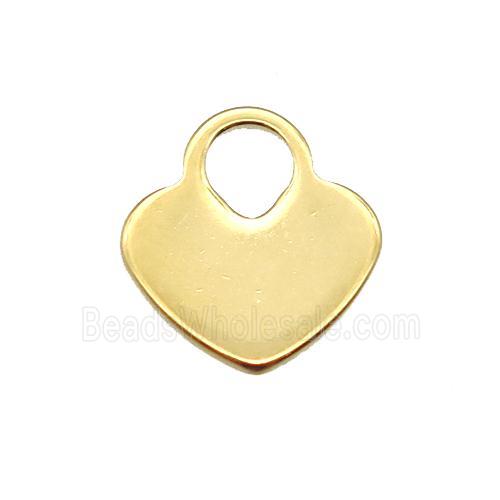 stainless steel heart pendant, stampings, gold plated