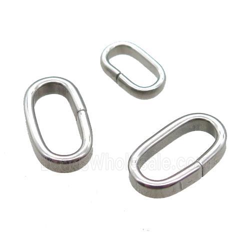stainless steel oval JumpRings, platinum plated