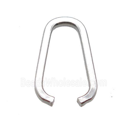 stainless steel pinch bail, platinum plated