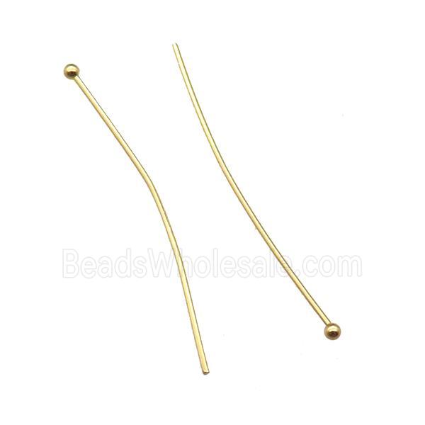 stainless steel ball headpins, gold plated