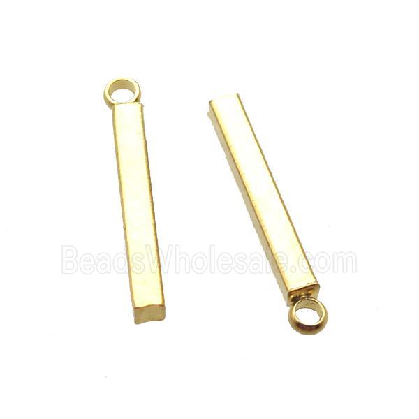 stainless steel stick pendant, gold plated