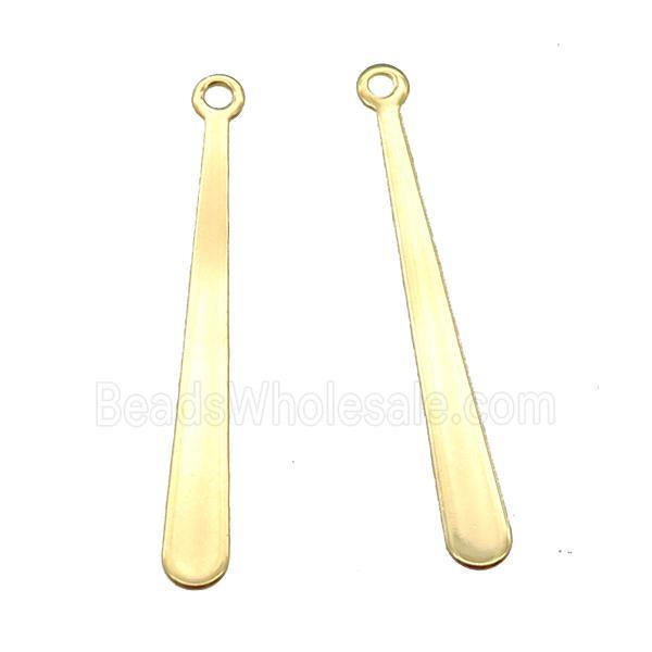 stainless steel stick pendant, gold plated