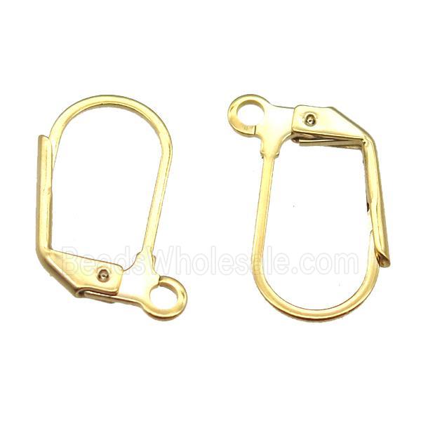 stainless steel Leaveback Earrings, gold plated