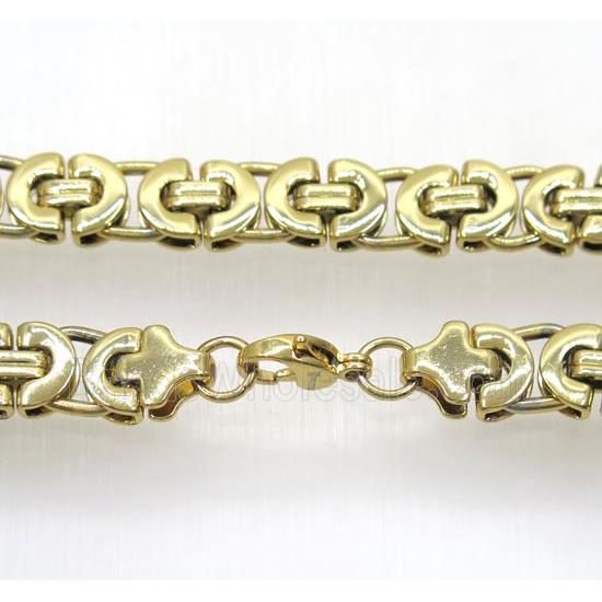 stainless steel necklace, gold plated