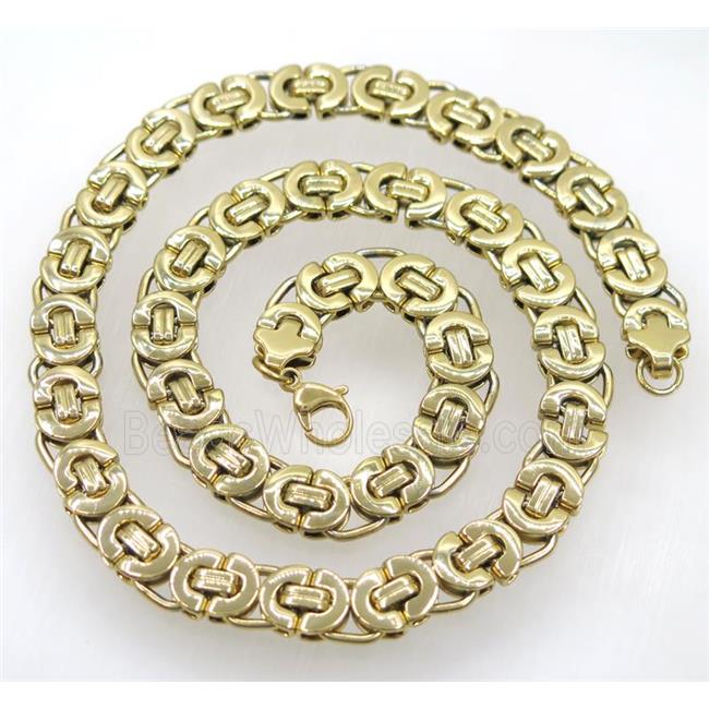 stainless steel necklace, gold plated