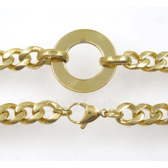 stainless steel necklace, gold plated